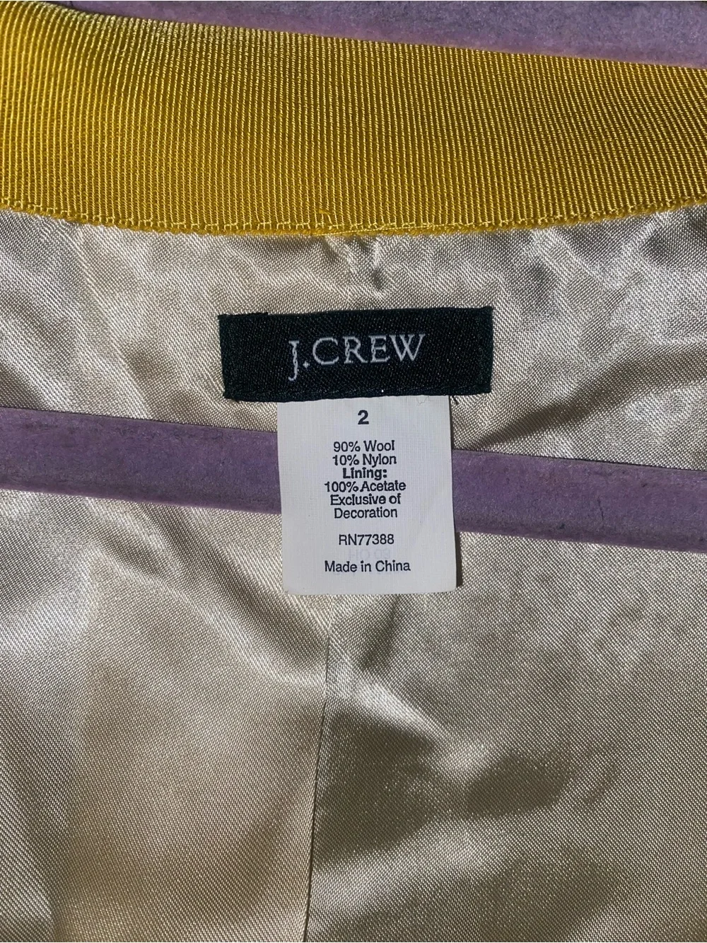 J.Crew Lime Green Wool Blend Tweed Open Front Blazer Jacket Size 2